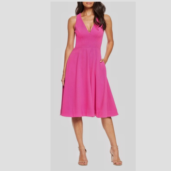 Dress the Population Dresses & Skirts - Dress the Population Catalina Sleeveless Midi Dress In Fuschia Size: Medium